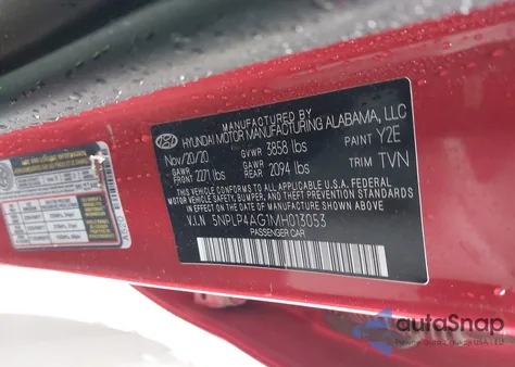 2021 Hyundai Elantra Limited из США, поврежденный, VIN 5NPLP4AG1MH013053